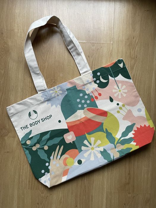 The Body Shop UNIKAT kremowa torba torebka shopper XXL