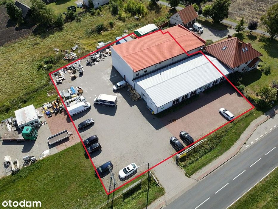 Hala/magazyn+budynki warsztatowe +część biurowo-socjalna pow.800 m²
