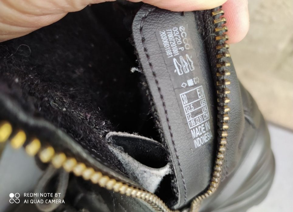 Ecco 30 чоботи на дівчинку зимові сапоги теплі ботинки взуття ессо