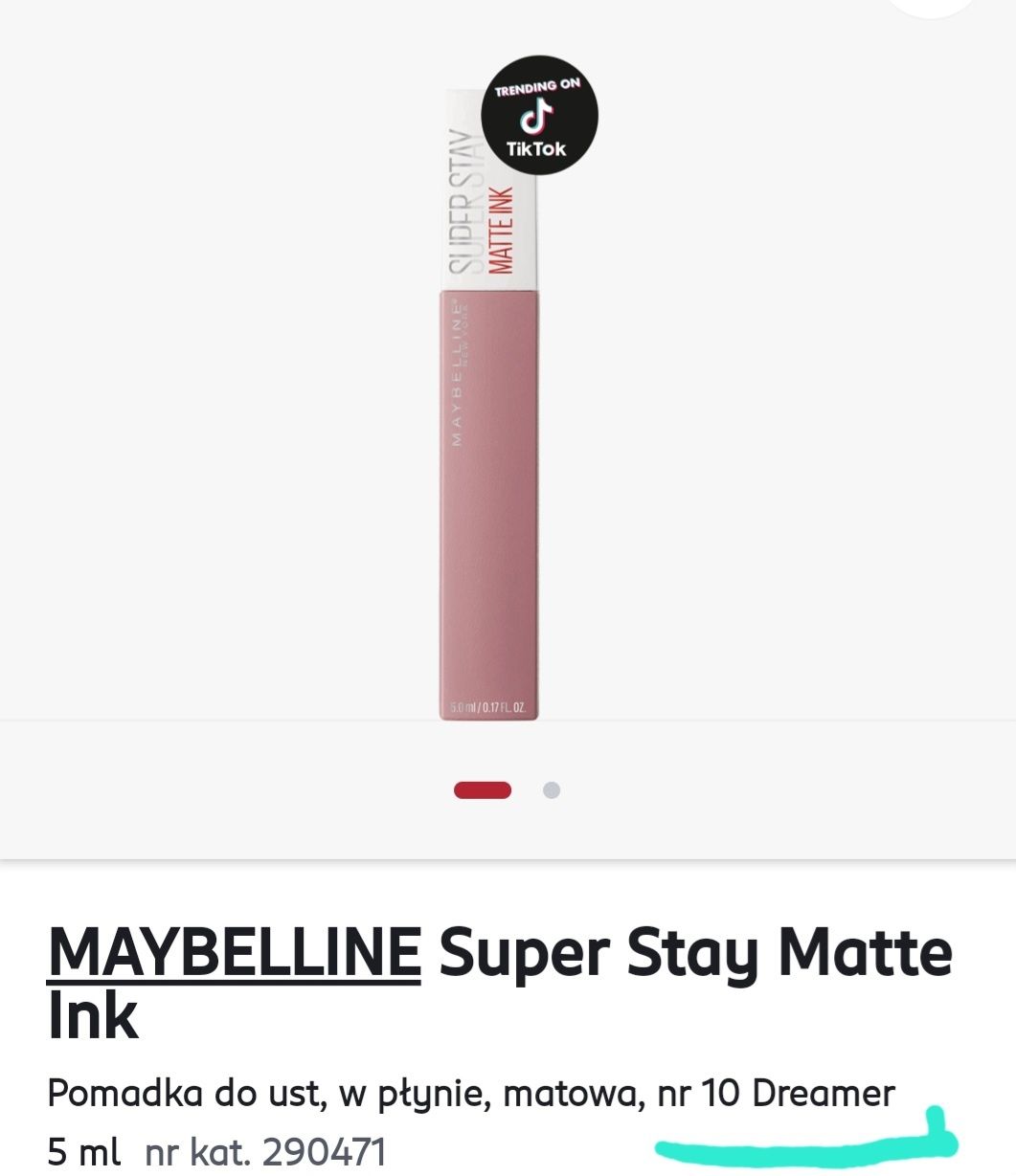 MAYBELLINE Super Stay Matte Ink
Pomadka do ust, w ptynie, mat