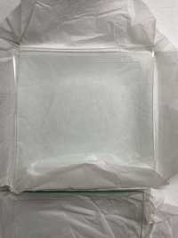 Тарілки прозорі скляні  квадратні 20х20 см