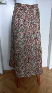Rozkloszowana spódnica midi w kwiaty, rozmiar 38