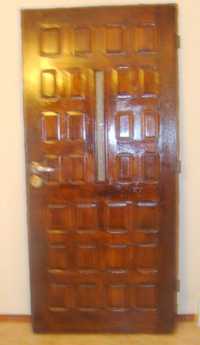 Drzwi wejściowe drewniane z ociepleniem szer 90