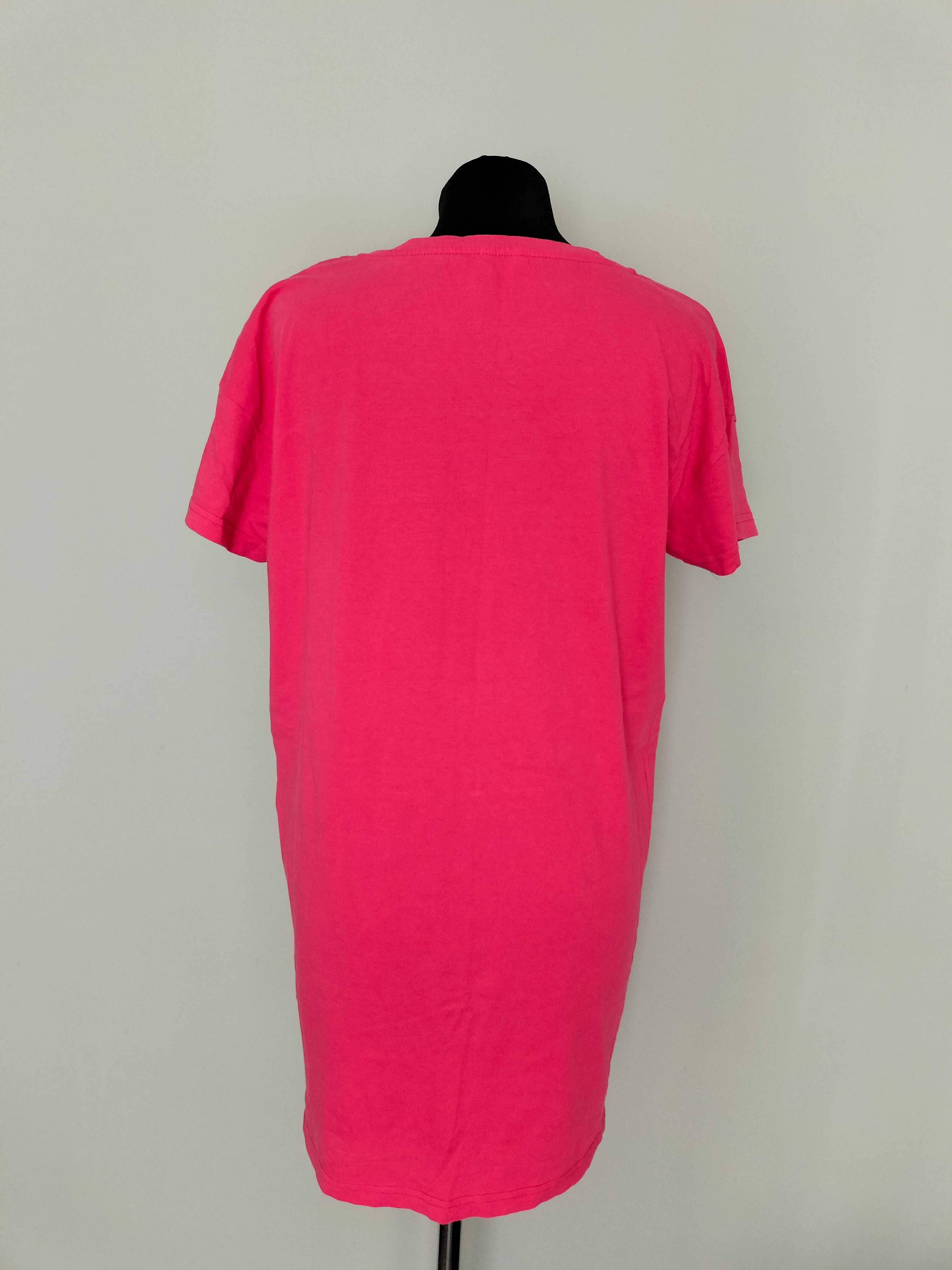 Koszula nocna piżama różowa malinowa z napisem LOVE r.M/L