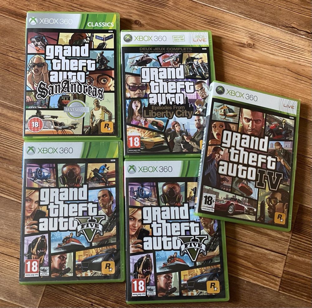 Xbox 360: FEAR, Witcher 2, GTA5, San Andreas, Fable, Saboteur, Fallout