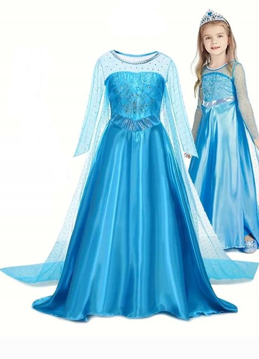 Nowy strój Księżniczka Elsa Elza, r. 122 bal przebranie