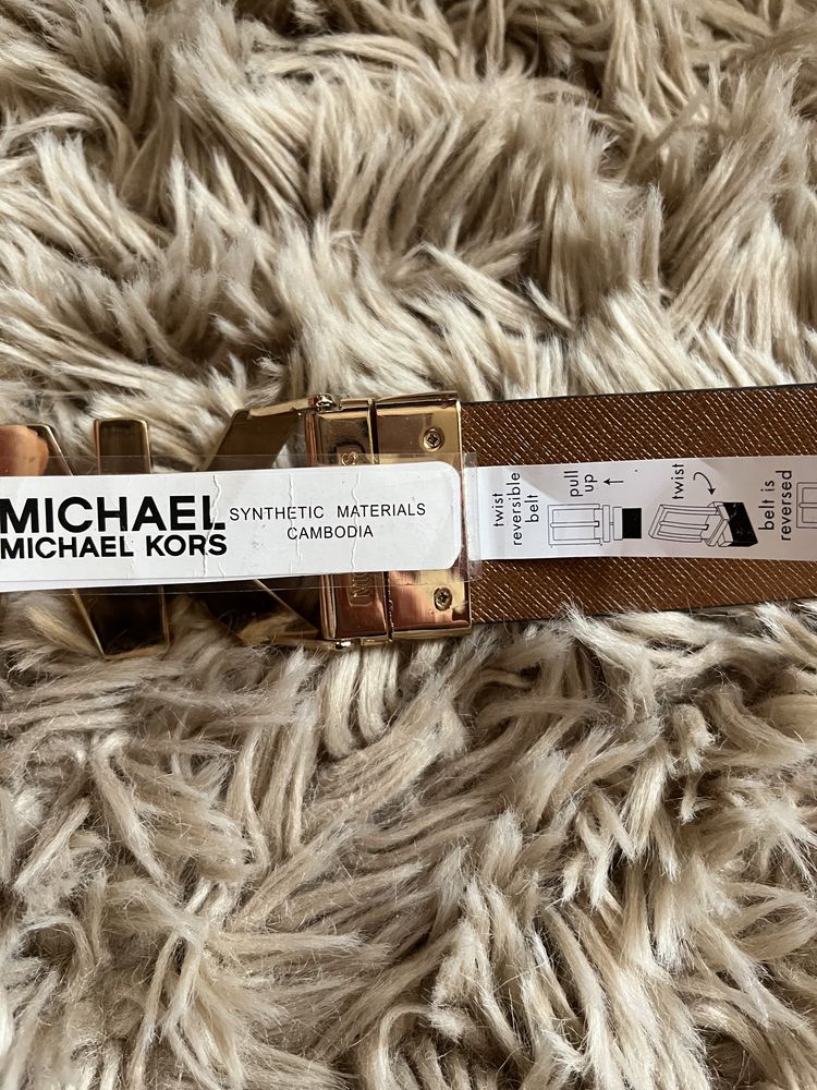 Michael kors psem dwustronny logowane monogram mk twist belt LUG