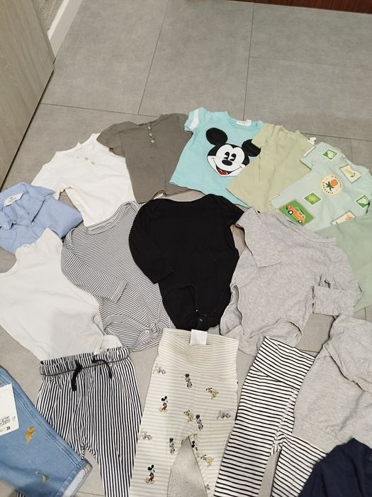 H&M mix ubrań body, leginsy, t-shirt, bluzy. 68-74