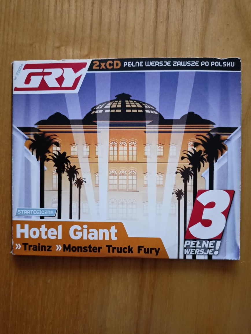 Hotel Giant, Trainz, Monster Truck Fury Gry komputerowe na CD.