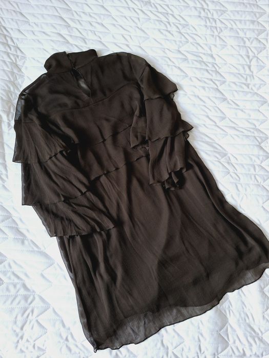 Sukienka Zara r.36 tiulowa w kolorze khaki