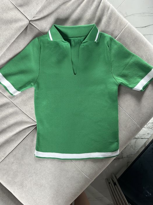 Поло женское зеленое и розовое