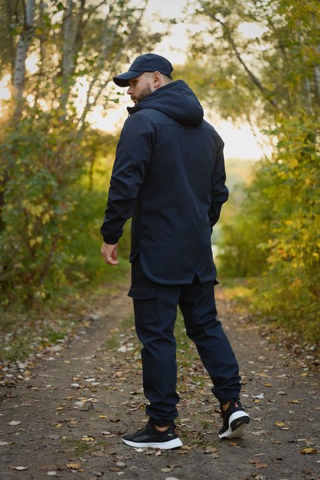 Костюм чоловічий софтшел утеплений флісом темно-синий