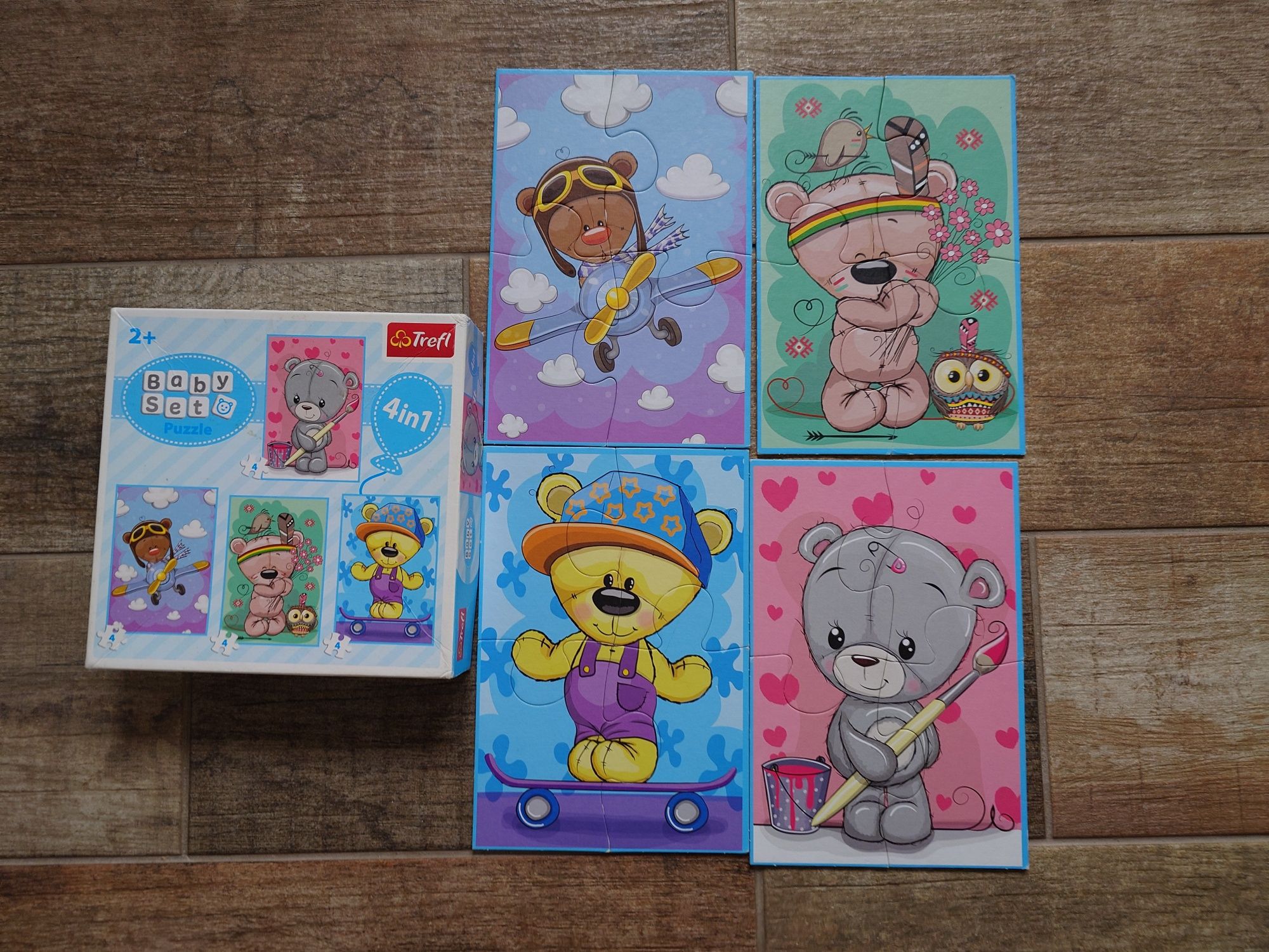 Puzzle trefl 2+ misie po 4 puzzle