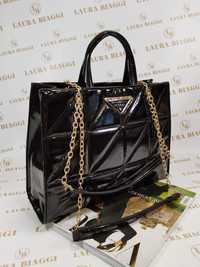 Monnari Elegancka torebka lakierowana shopper