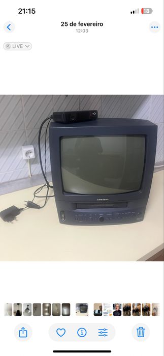 Tv com leitor de video a funcionar, um autentico vintage.