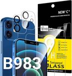 Szkło hartowane na wyświetlacz 2szt iPhone 12 i aparat 2szt New'c B983