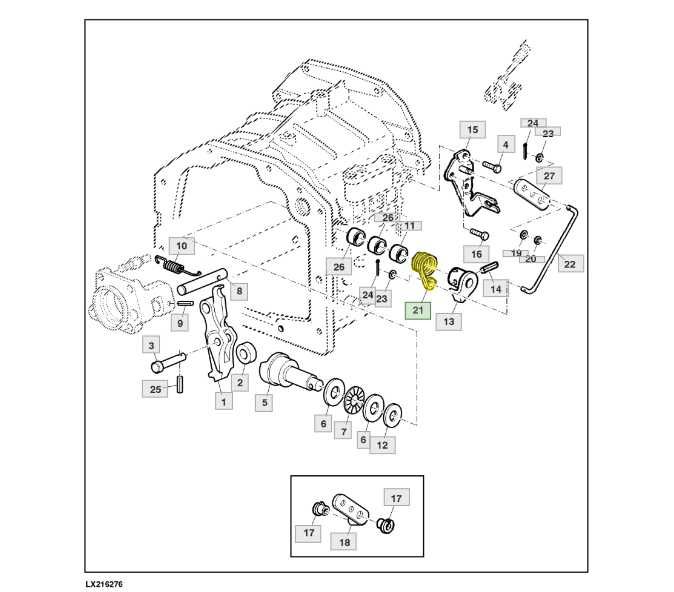 Sprężyna, blokada postojowa skrzyni PowerQuad L80167 OEM JOHN DEERE