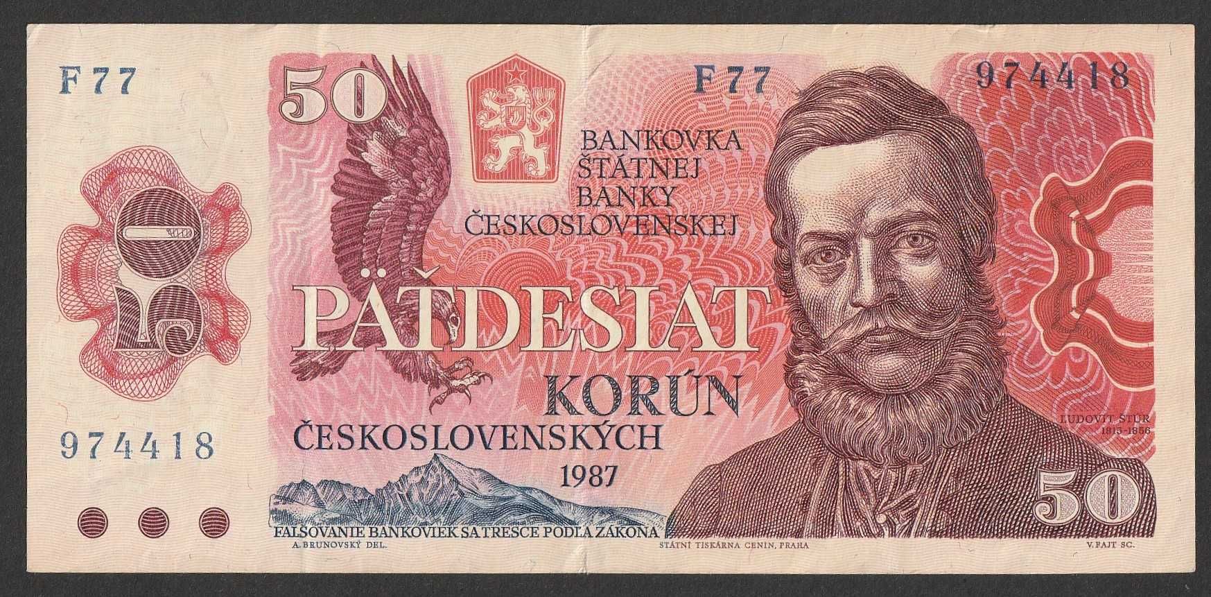 Czechosłowacja 50 koron 1987 - F