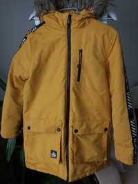 Żółta zimowa kurtka chłopieca r152
