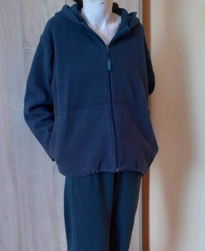 38 40 Bluza z kapturem i kieszeniami polar oversize '90s Y2K vintage