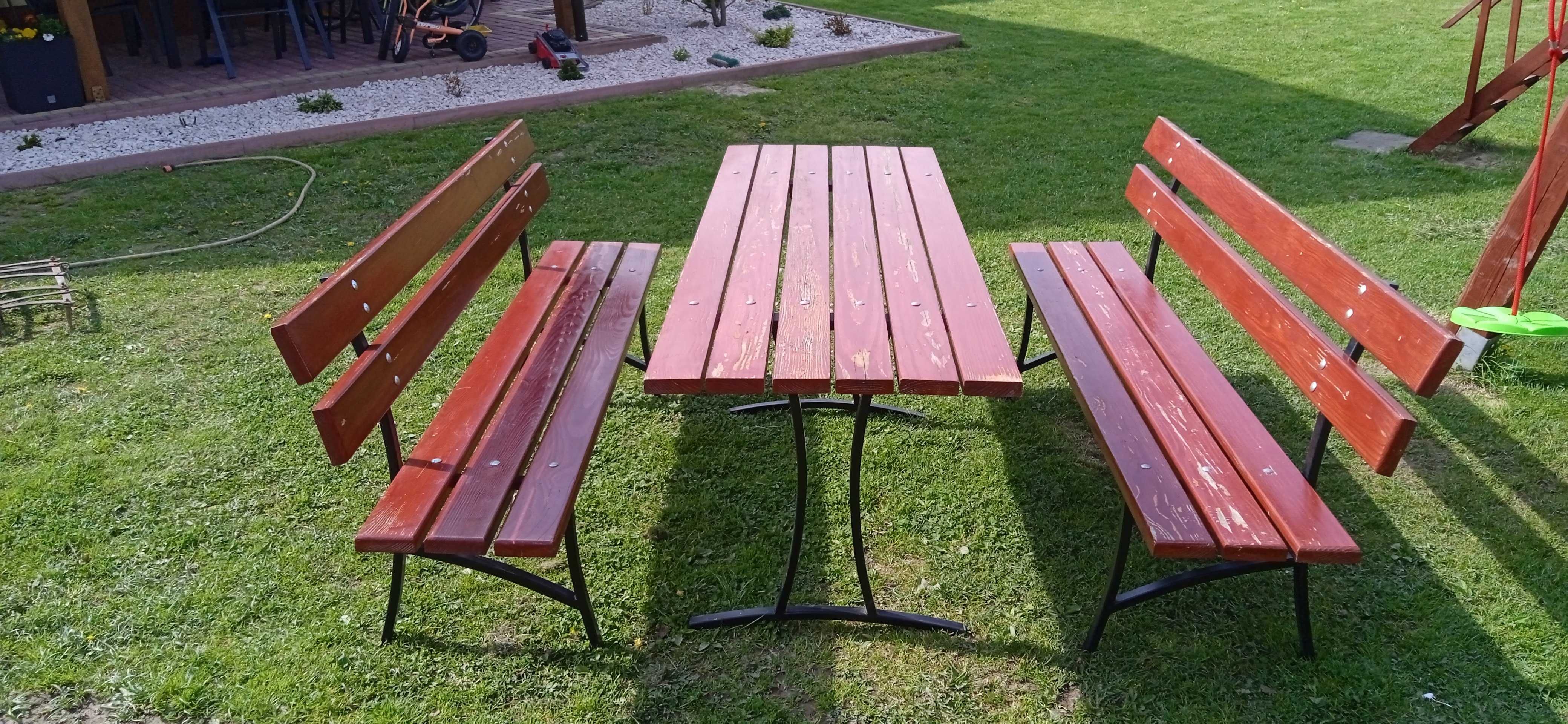 Meble ogrodowe ( stół, 2x ławka)