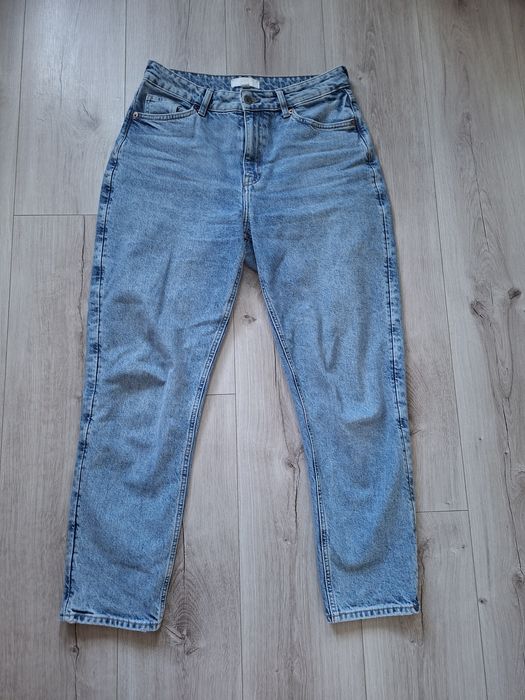 H&M dzinsy mom High Waist 40 L jeansy wysoki stan