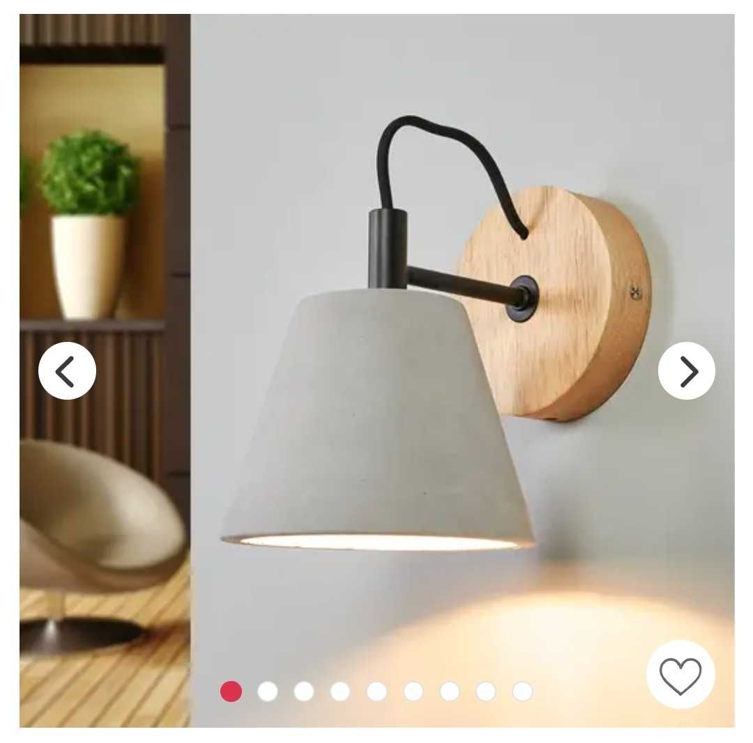 Lampa kinkiet z betonowym kloszem