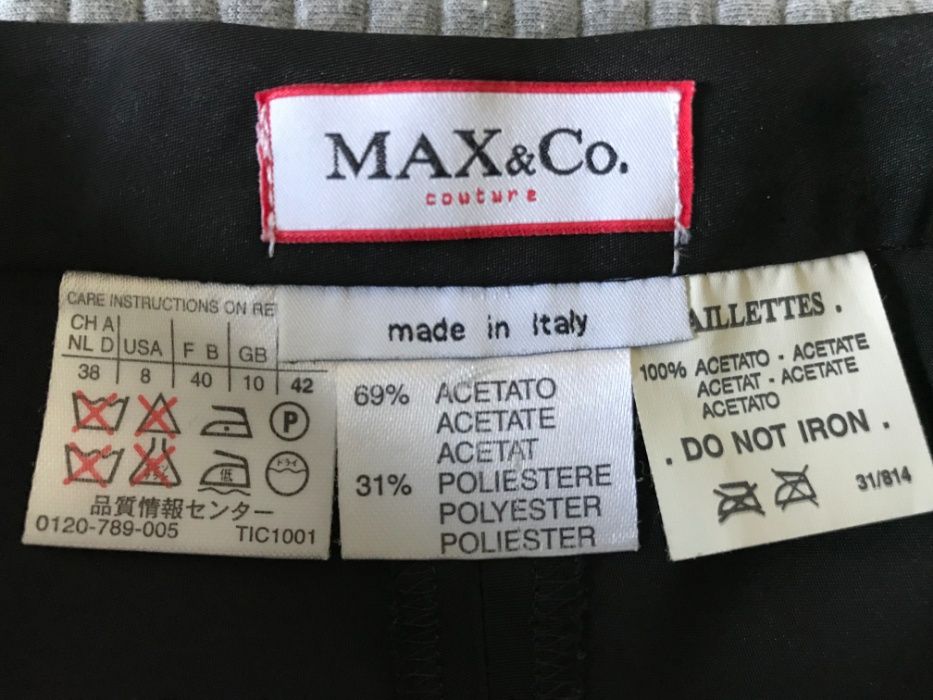 MAX&CO Couture Calças pretas ligeiramente brilhantes tam 40