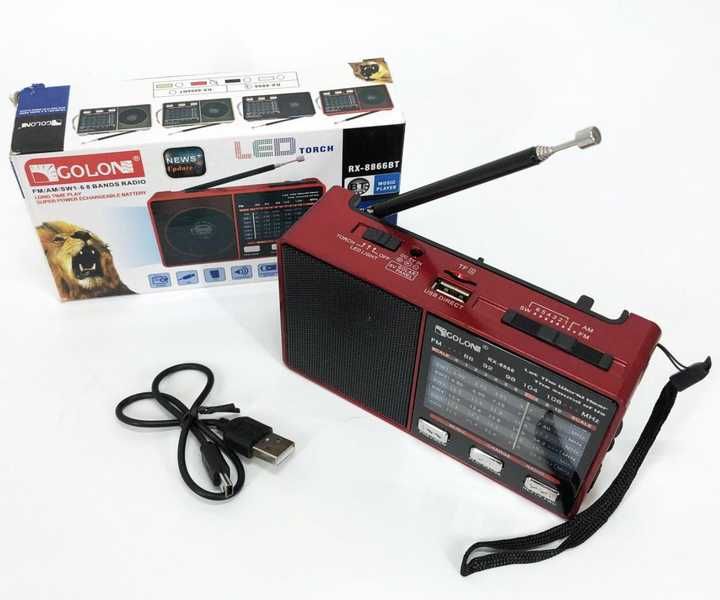 Радиоприемник, радио GOLON RX-8866 с фонариком и USB, есть опт