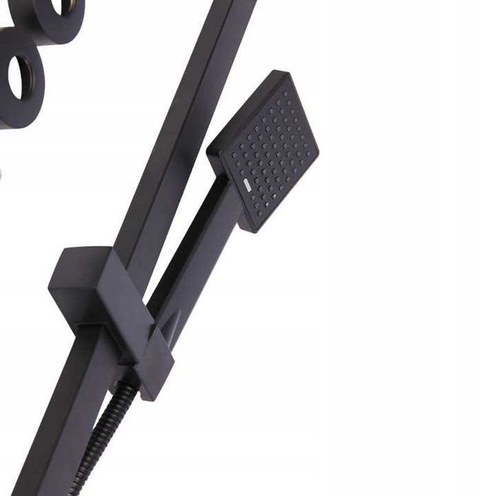 NOWY Zestaw Prysznicowy Czarny LOFT 3w1 Deszczownica Wylewka Kolumna