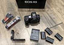 Canon EOS R5 - jak nowy, gwarancja, 4x aku + l-bracket gratis
