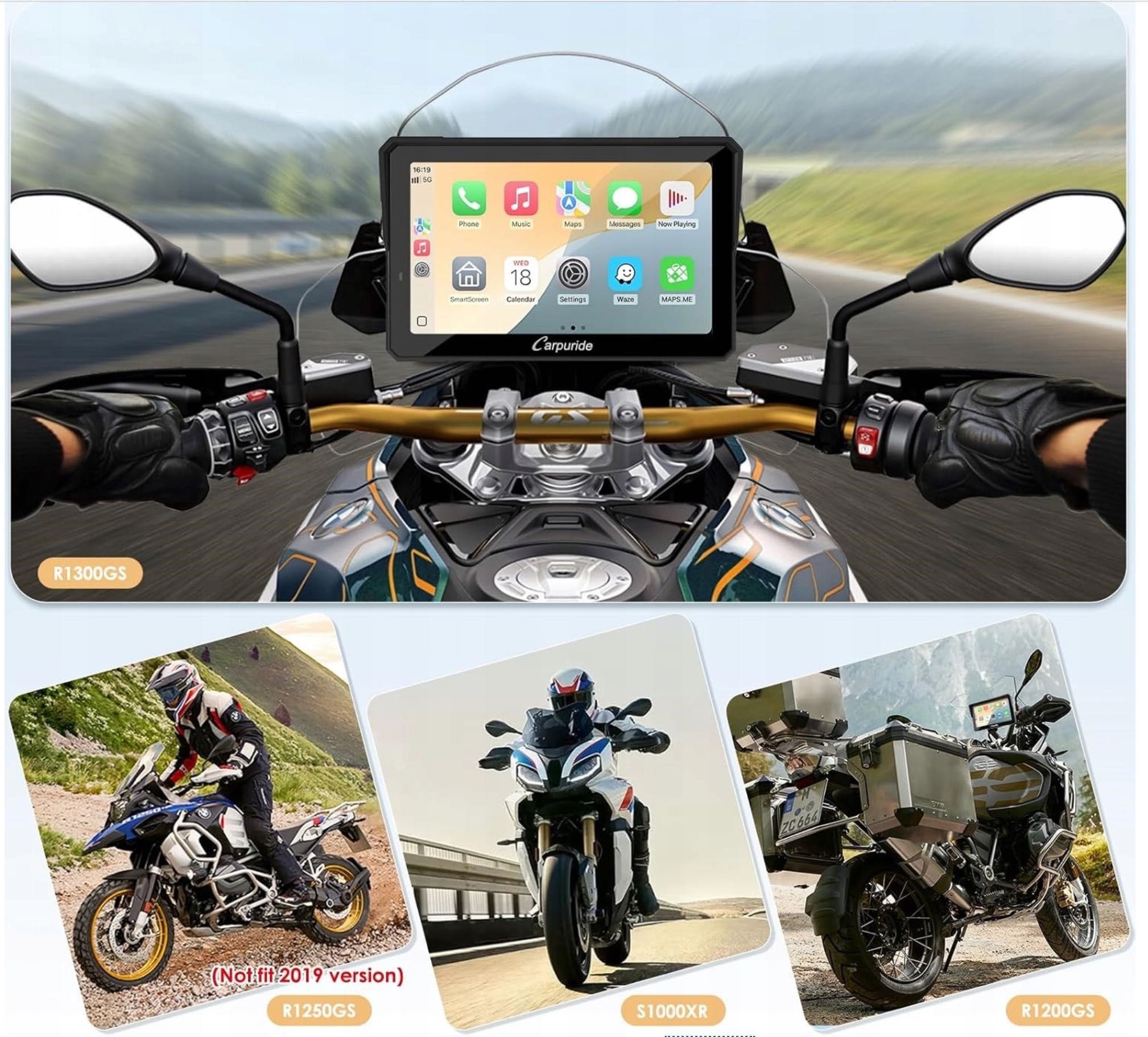 Carpuride W702BS Motocyklowy ekran CARPLAY BMW Wonder Wheel WI-FI 2025