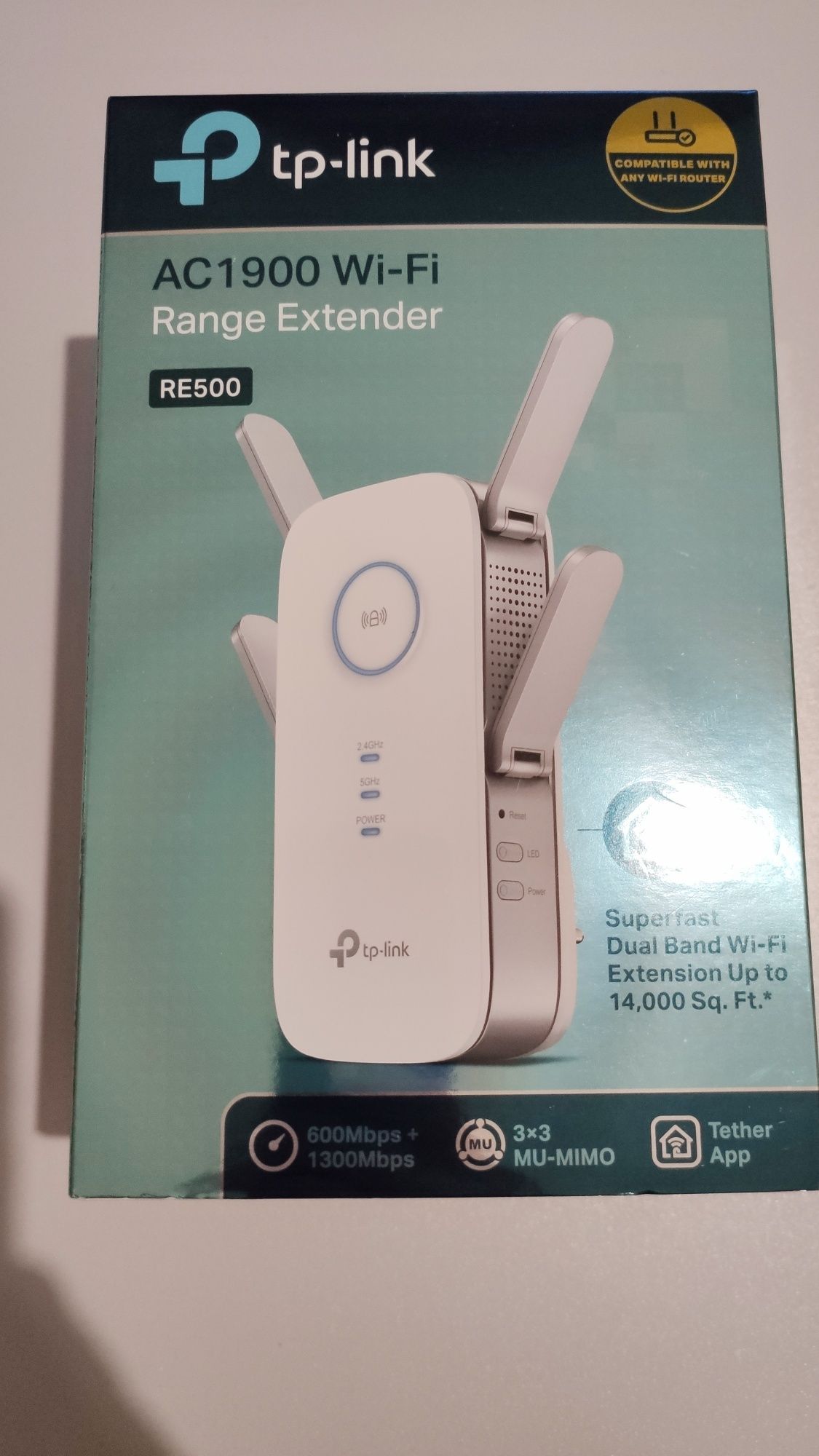 Wzmacniacz sieci bezprzewodowej TP-link AC1900 wi-fi 2,4 GHz i 5 GHz