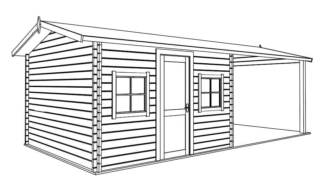 Domek Letniskowy Drewniany 16 m2 z Altanką 16 m2 - Lobelia