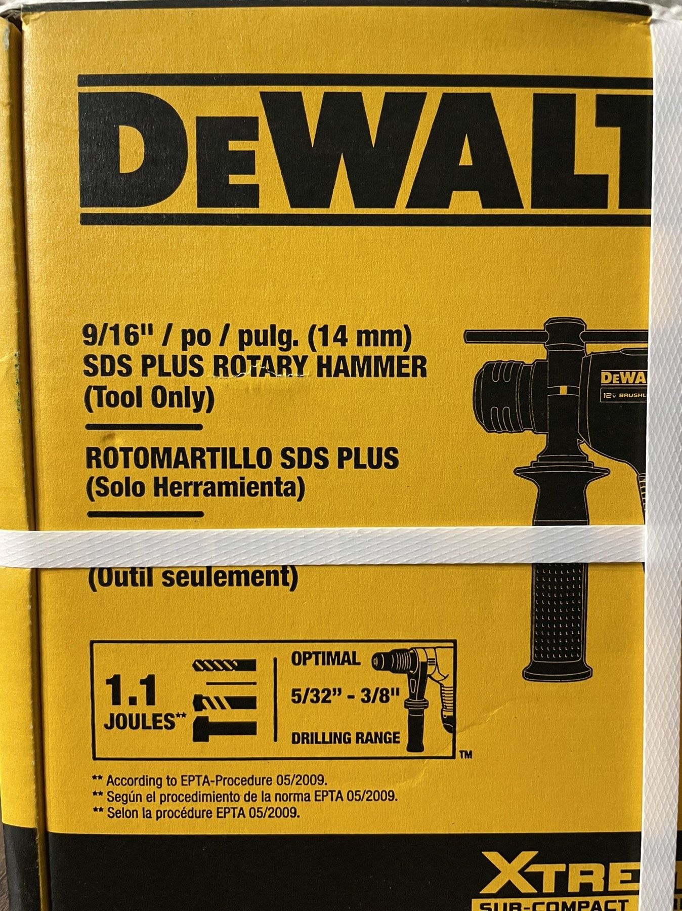 Акумуляторний перфоратор безщітковий 12В DeWALT DCH072B 1.1 Дж