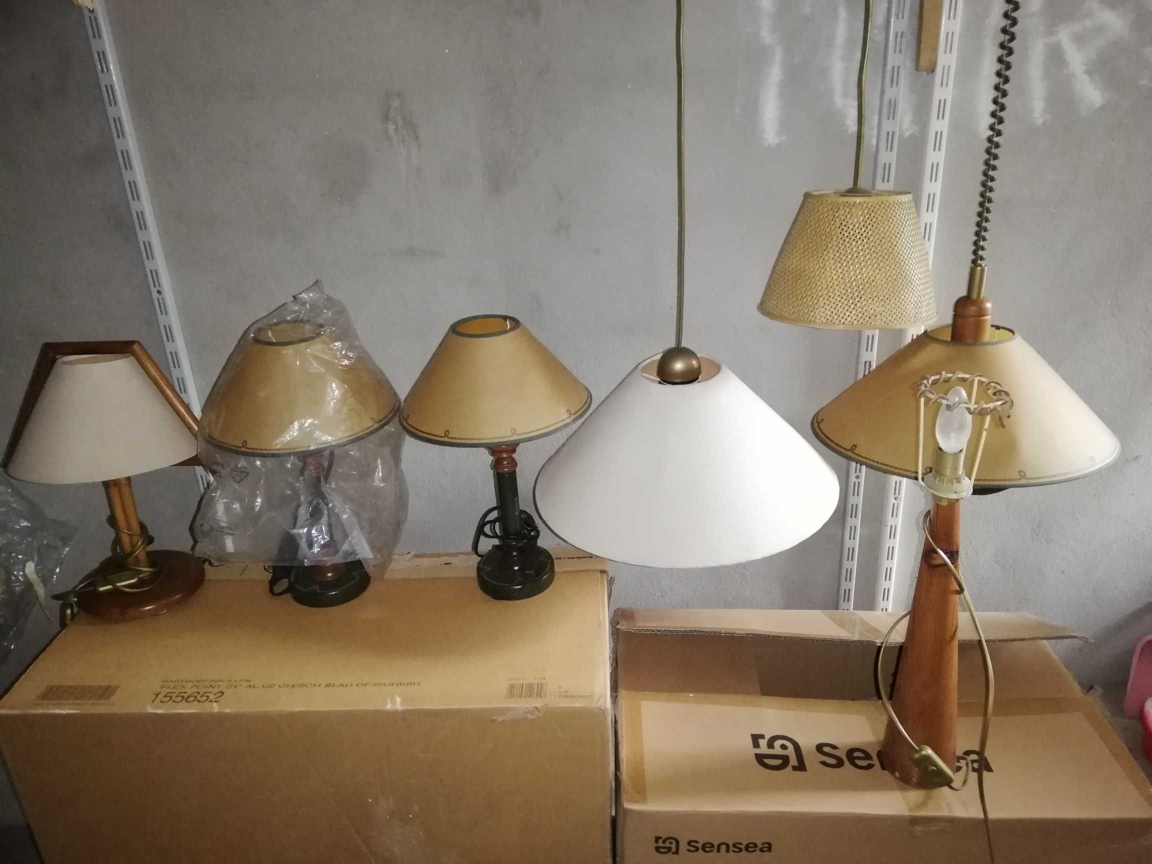Candeeiros de mesa de cabeceira e de teto