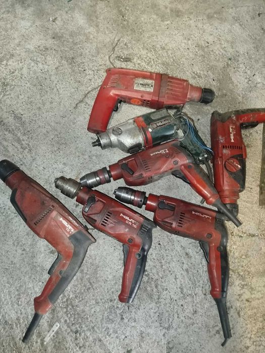 Młotowiertarki, wiertarki Hilti, metabo uszkodzone