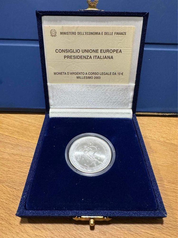 10€ Itália Prata 2003 Presidência da União Europeia