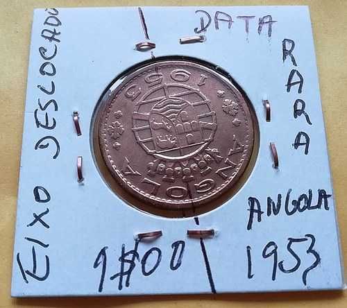 1 Escudo 1953 de Angola com eixo deslocado dificil Veja!!