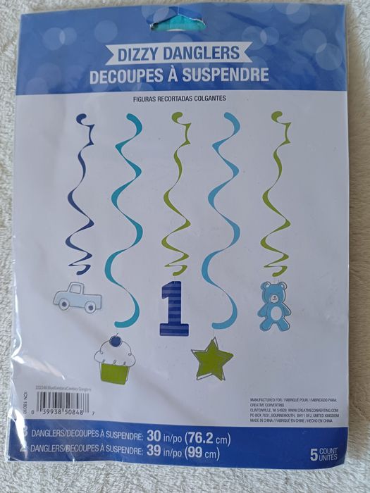 Dekoracja na 1 urodziny Dizzy danglers