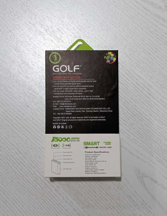 Power bank golf з ліхтариком.