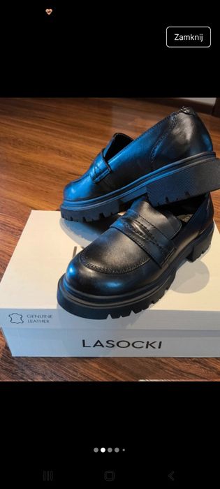 Lasocki 37 mokasyny.loafersy.półbutyi.trapery.skórzane