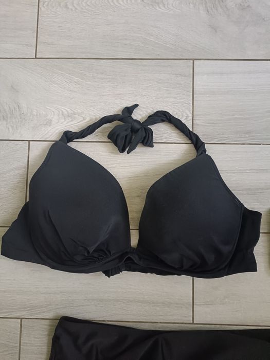 Zestaw kąpielowy Czarny strój kąpielowy Shein 4xl majtki wysoki stan