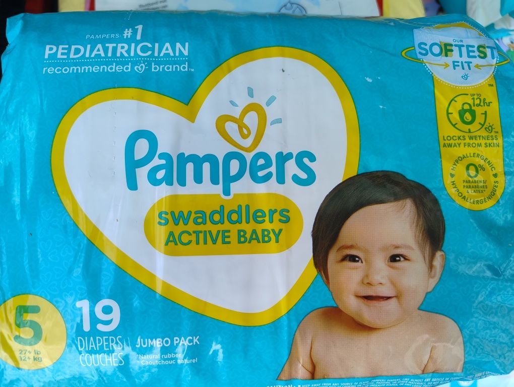 Підгузники Pampers swaddlers 5, 19 шт. США.