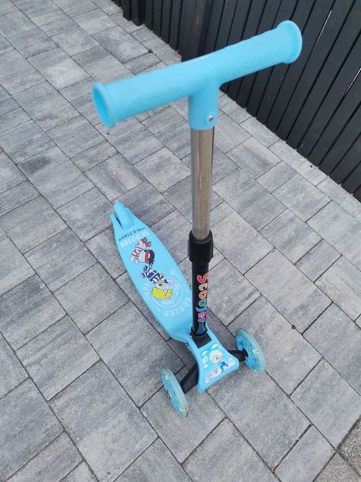 Hulajnoga składana trójkołowa balansowa niebieska