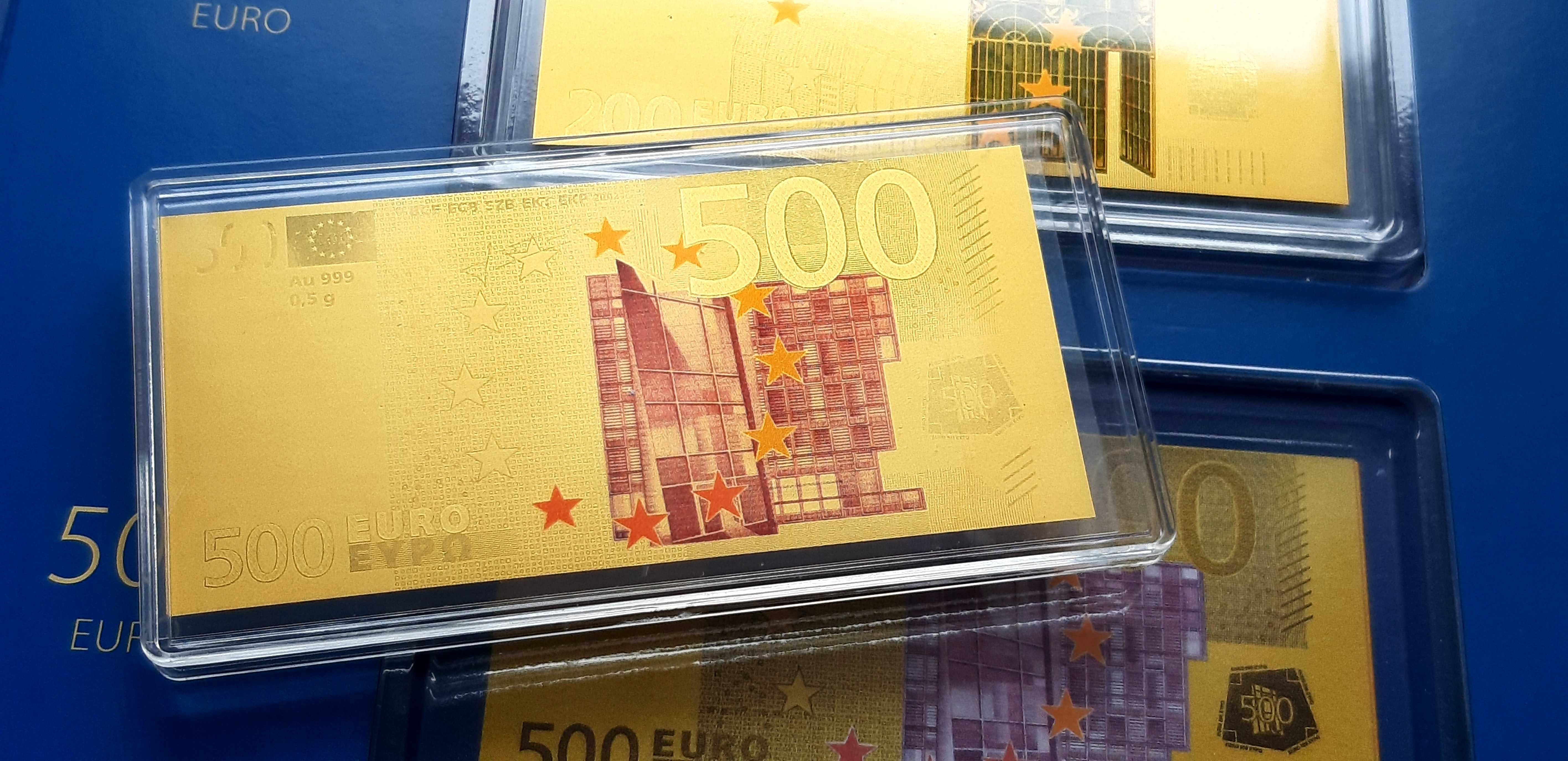 Kolekcja banknotów euro - złoto 999