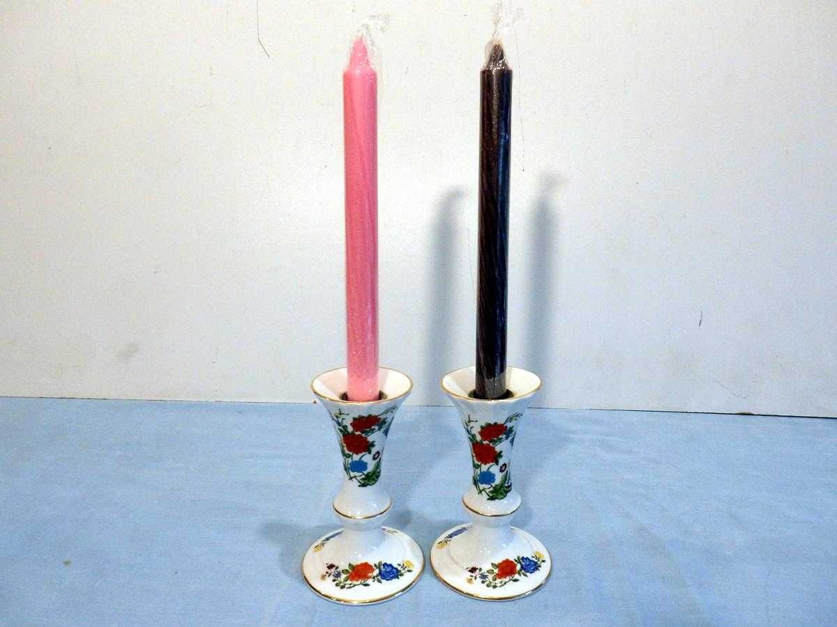 Porcelana Aynsley Jamille Rose – Piękne dwa świeczniki