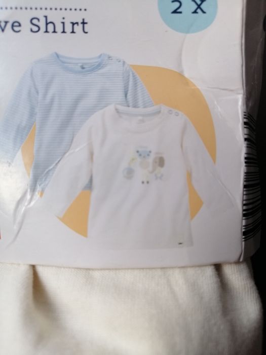 NOWE bluzki z długim rękawem 62 68 dwupak dwie sztuki