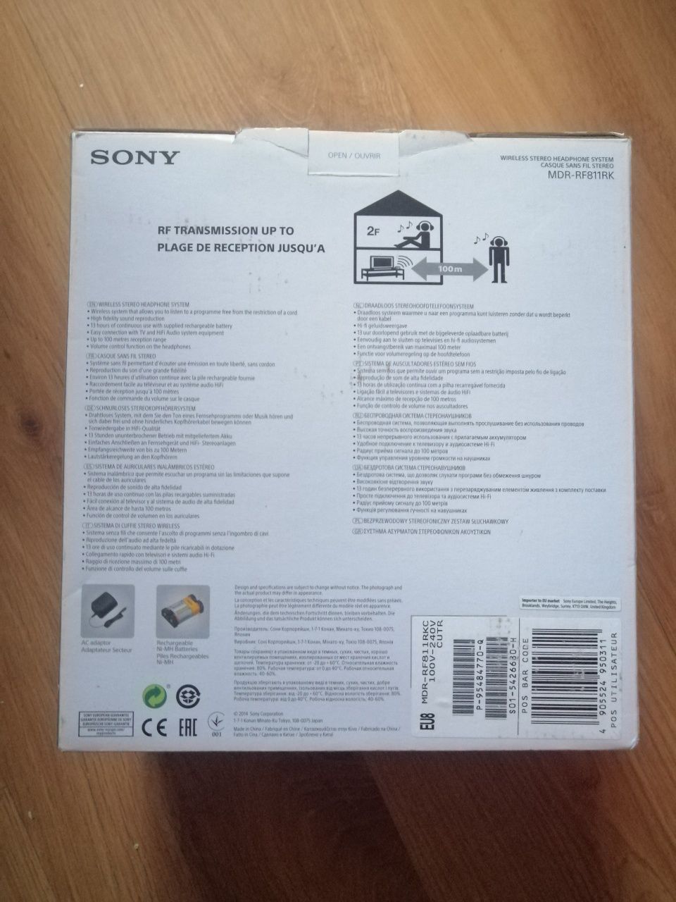 Sony MDR-RF811RK słuchawki (Nowy akumulator-nauszniki)