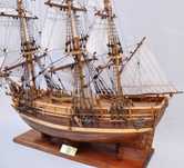 Drewniany model statku HMS Bounty z 1784r, duży ręcznie wykonany model